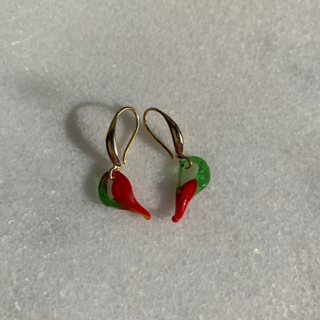 Gold Plated Chilli Earrings