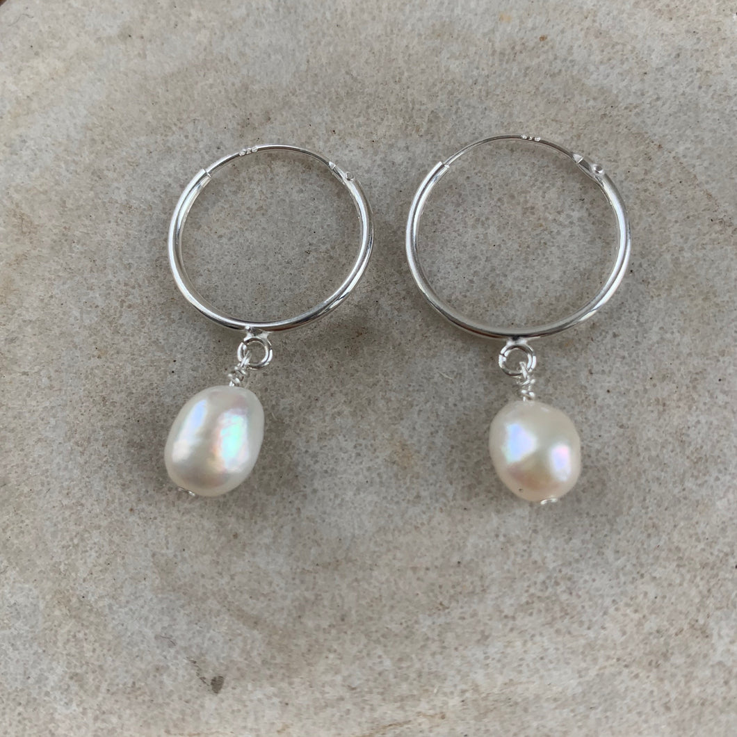 Symi Sterling Silver Pearl Earrings