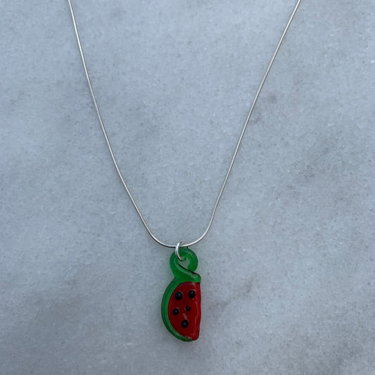Collar de sandía de plata