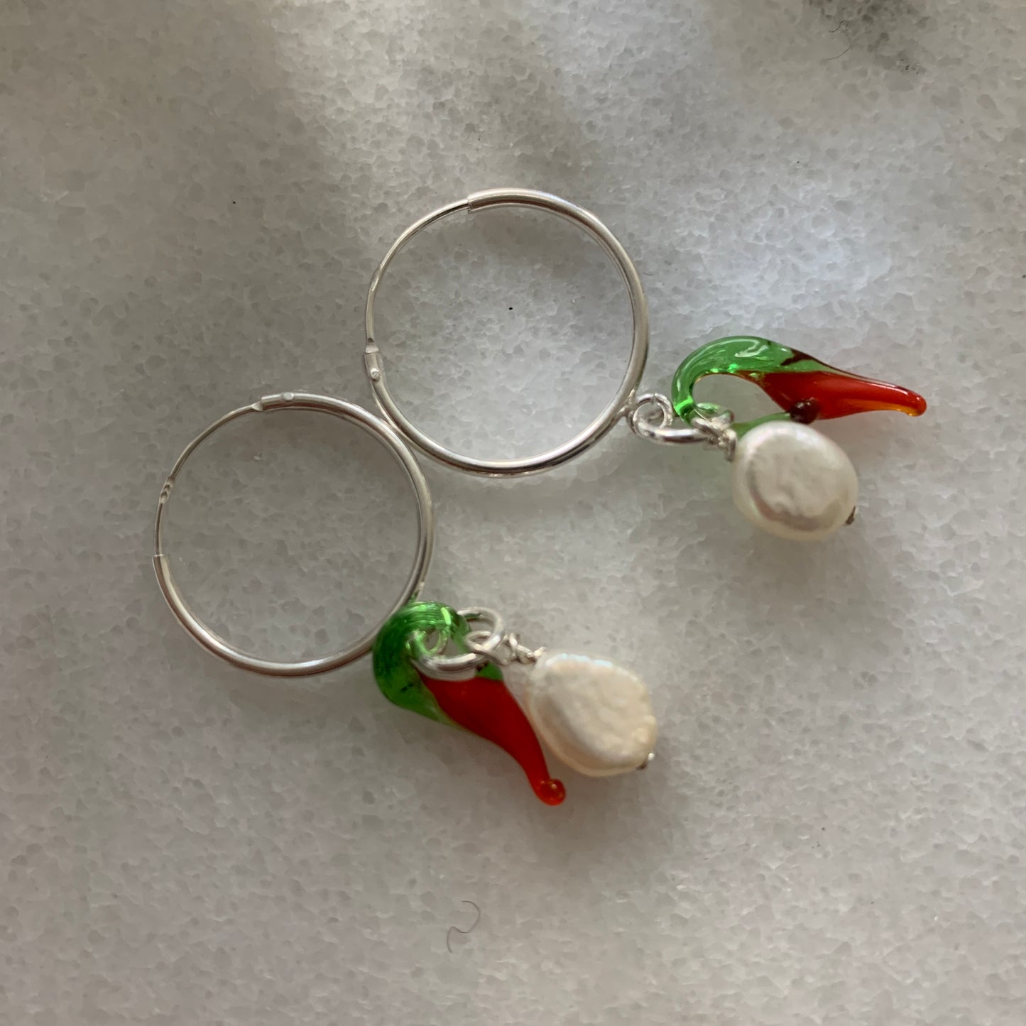 Pendientes Baby Plata Perla Chiles