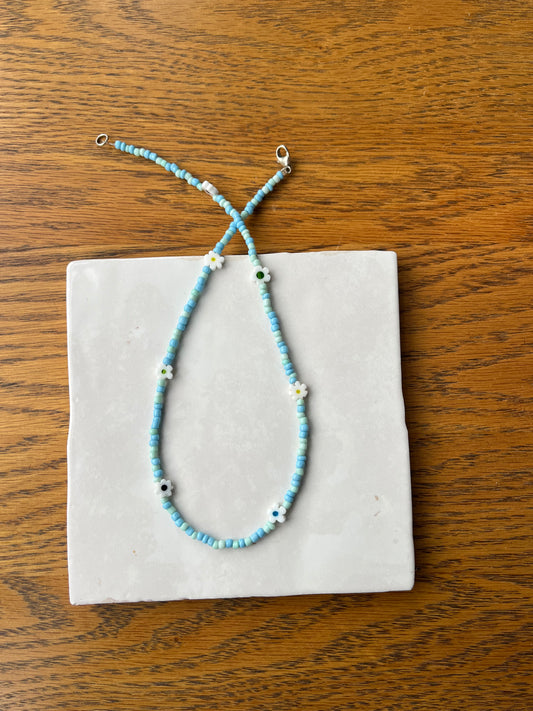 Blue flower Necklace