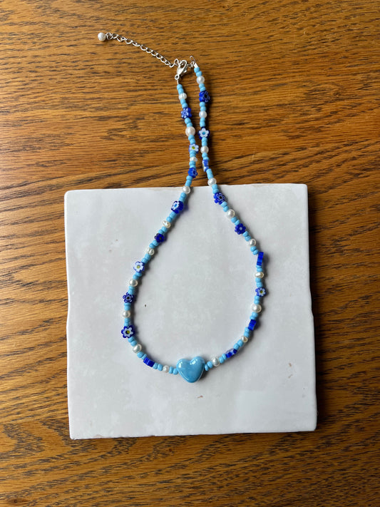 Blue summer necklace