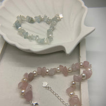 Load image into Gallery viewer, Porto Cervo Rose quartz and freshwater pearl bracelet
