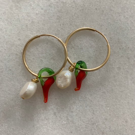 Baby Chilli Pearl Earrings