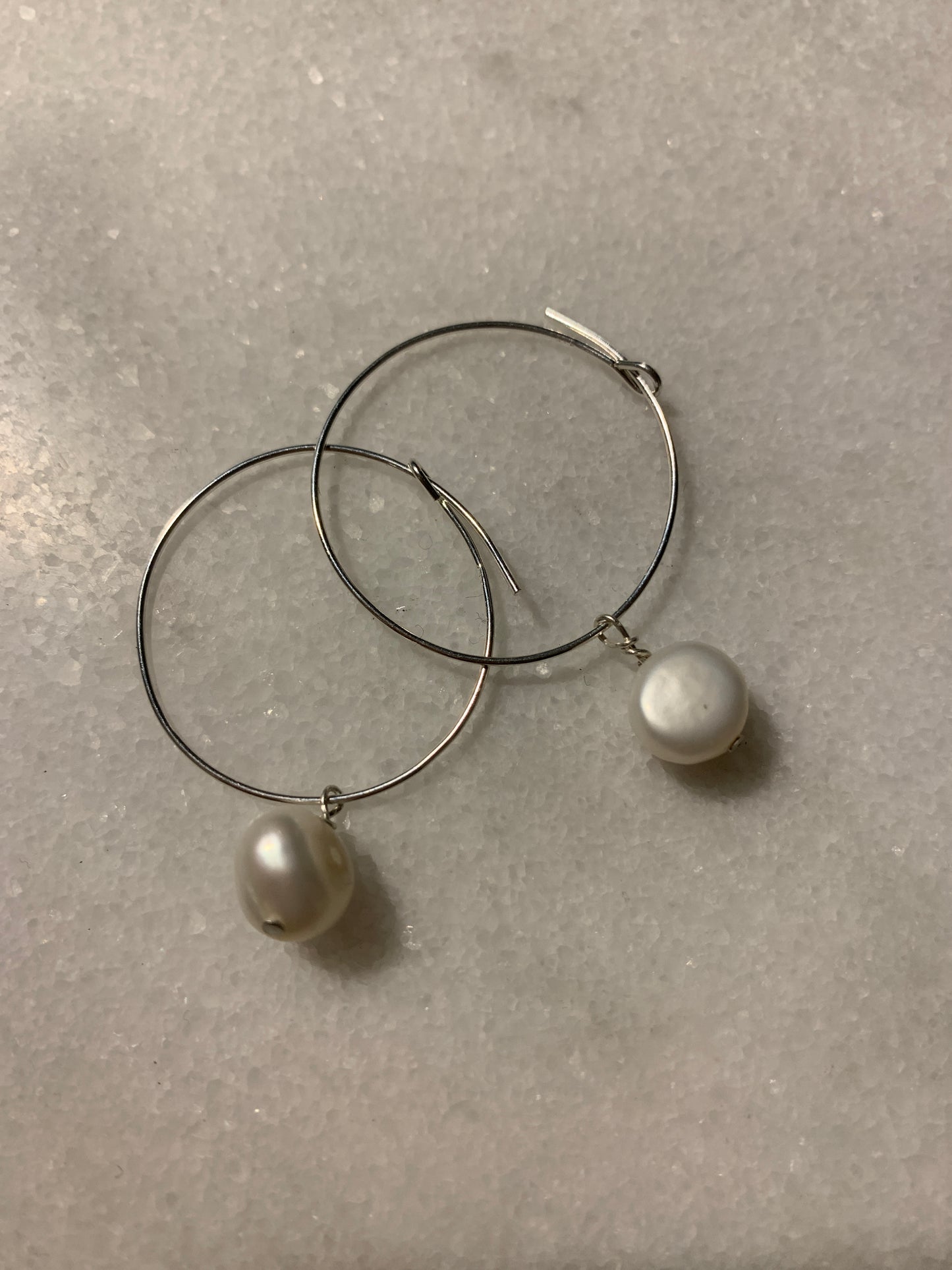 Malibu Sterling Silver Freshwater Pearl Hoops