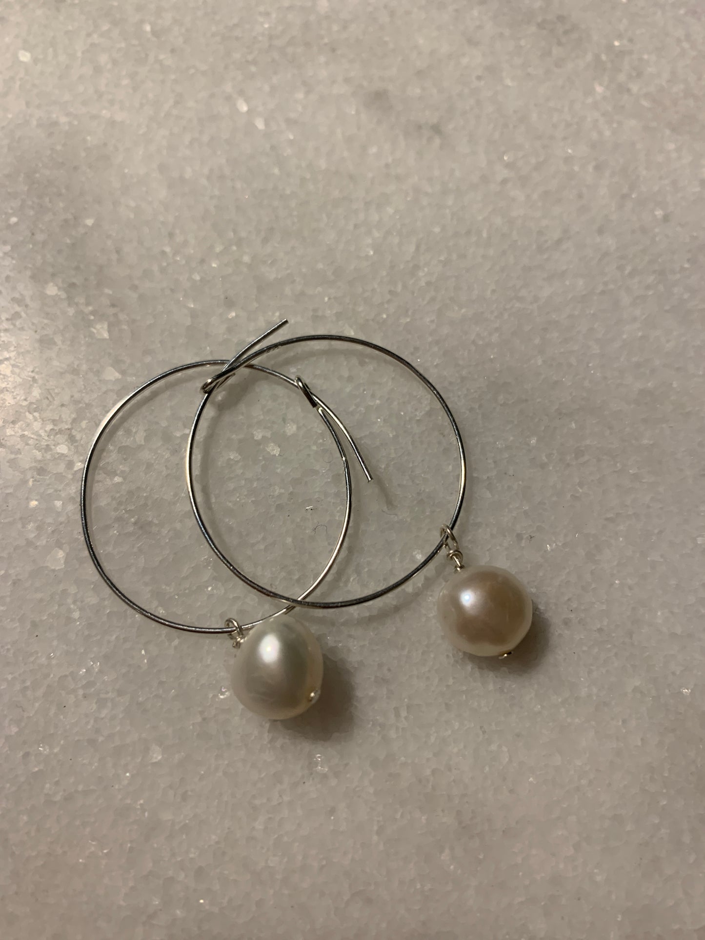 Malibu Sterling Silver Freshwater Pearl Hoops